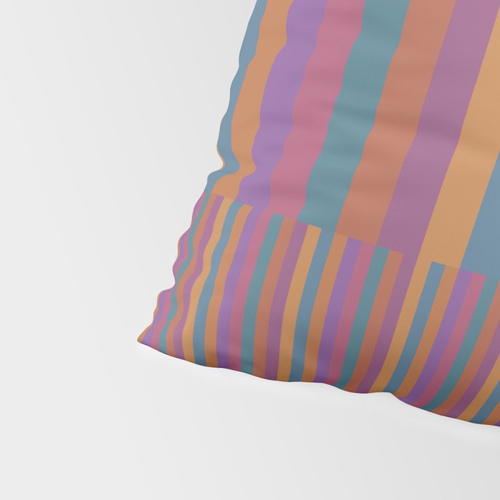 Mixed Stripes Pattern IX Retro Rainbow Pillow Sham Gallery Image 4
