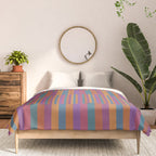 Mixed Stripes Pattern IX Retro Rainbow Comforter Gallery Image 3