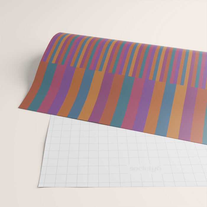 Mixed Stripes Pattern IX Retro Rainbow Wrapping Paper Gallery Image 2