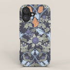 Beach thistle and shells dark navy iPhone Case Gallery Image 1