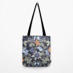 Beach thistle and shells dark navy Tote Bag Gallery Image 2