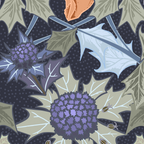Beach thistle and shells dark navy Coffee Mug Gallery Image 2