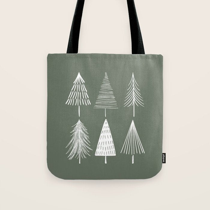 Xmas Trees Green Tote Bag Gallery Image 1