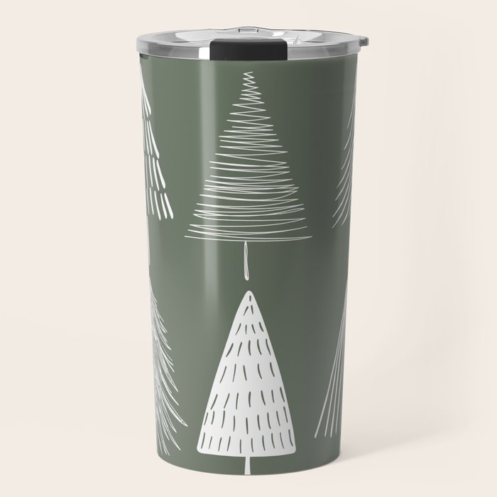 Xmas Trees Green Travel Mug Gallery Image 1