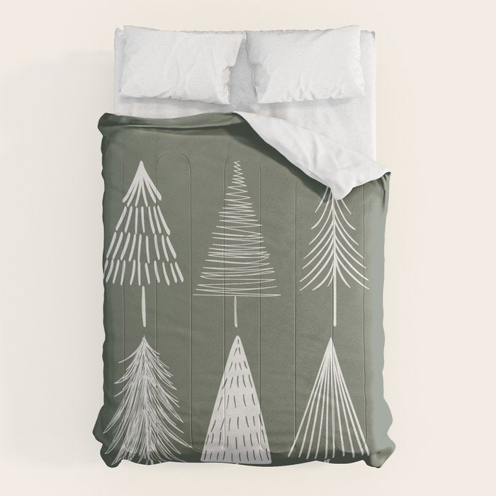 Xmas Trees Green Comforter Gallery Image 1