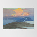 Japan Alps Vintage Beautiful Japanese Woodblock Print Hiroshi Yoshida Landscape Rug Gallery Image 2