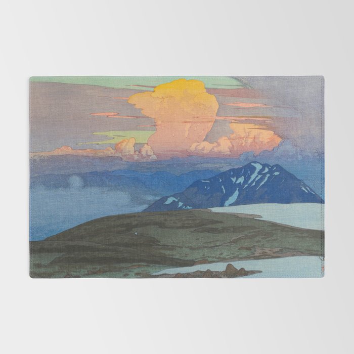 Japan Alps Vintage Beautiful Japanese Woodblock Print Hiroshi Yoshida Landscape Rug Gallery Image 2