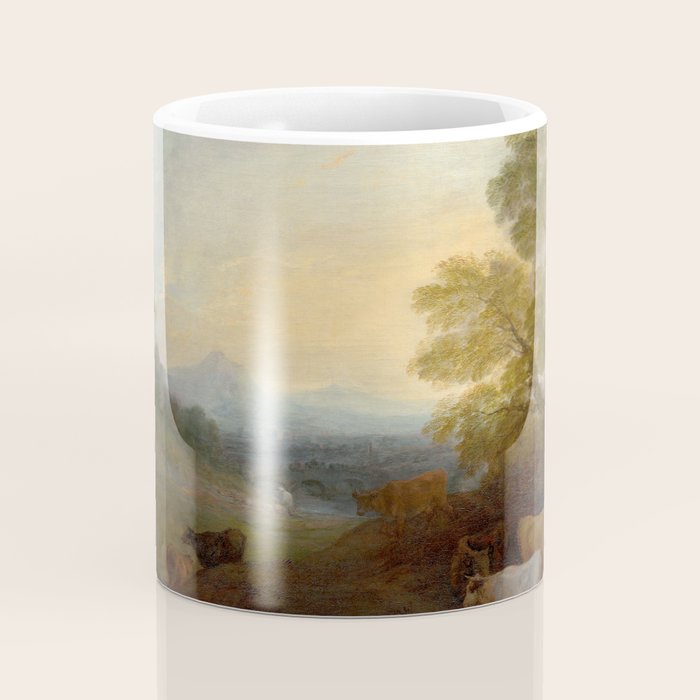 Grazing Cattle Antique Oil Painting Coffee Mug Gallery Image 4