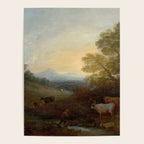 Grazing Cattle Antique Oil Painting Poster Gallery Image 4