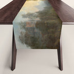 Grazing Cattle Antique Oil Painting Table Runner Gallery Image 1