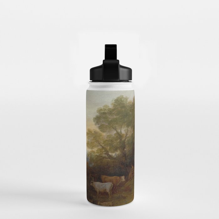 Grazing Cattle Antique Oil Painting Water Bottle Gallery Image 2