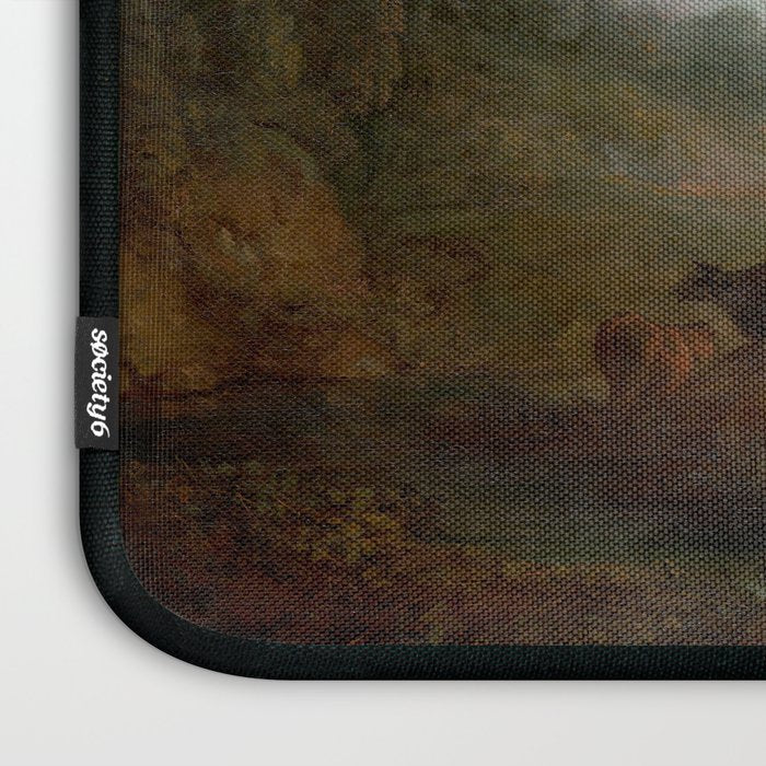 Grazing Cattle Antique Oil Painting Laptop Sleeve Gallery Image 3