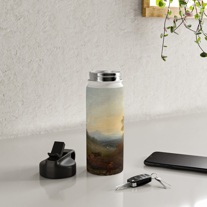 Grazing Cattle Antique Oil Painting Water Bottle Gallery Image 4