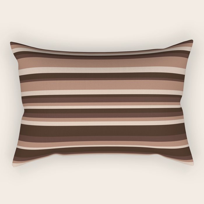 Classic Stripes XLIX - Mocha Coffee Rectangular Pillow Gallery Image 1