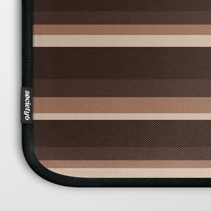 Classic Stripes XLIX - Mocha Coffee Laptop Sleeve Gallery Image 3
