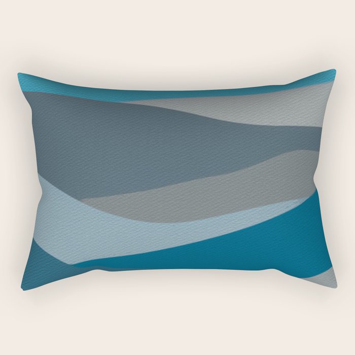 Blue Hills - teal gray, seafoam, turquoise, taupe, blue Rectangular Pillow