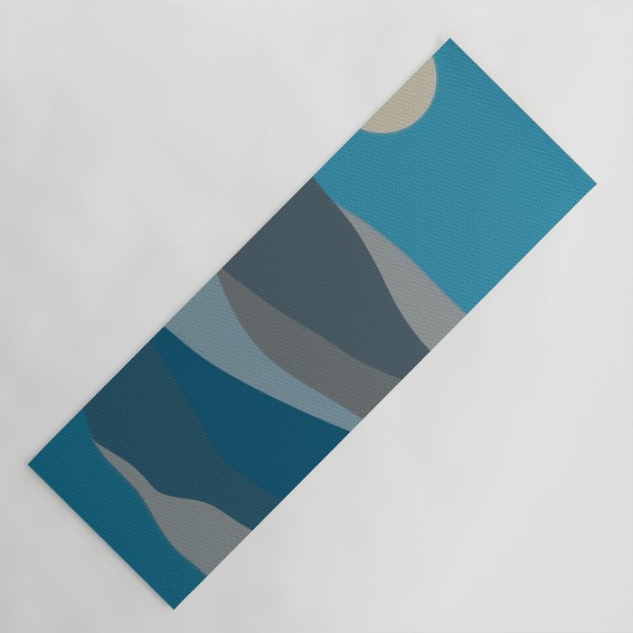 Blue Hills - teal gray, seafoam, turquoise, taupe, blue Yoga Mat