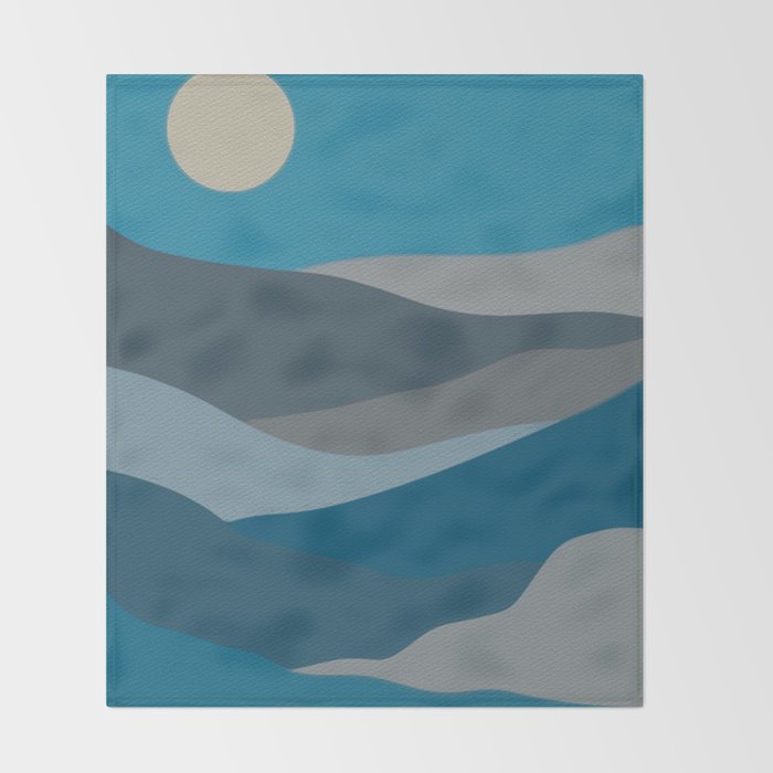 Blue Hills - teal gray, seafoam, turquoise, taupe, blue Throw Blanket Gallery Image 2