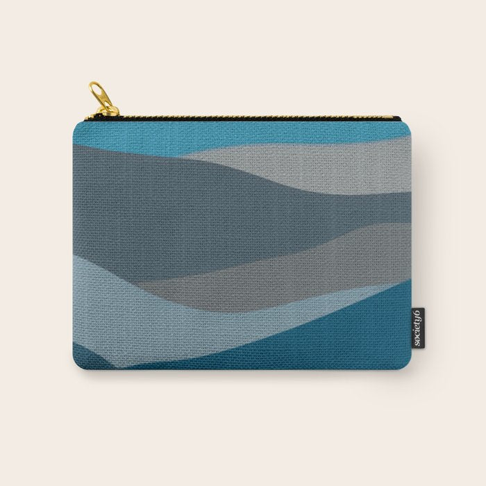 Blue Hills - teal gray, seafoam, turquoise, taupe, blue Carry All Pouch Gallery Image 1