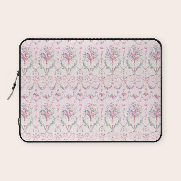 French wallpaper, birds and floral swags Laptop Sleeve Gallery Image 1