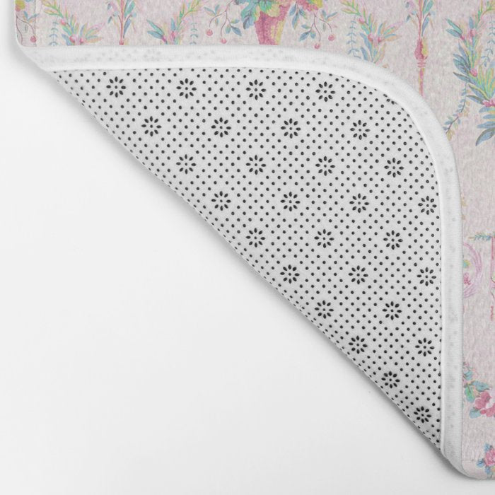 French wallpaper, birds and floral swags Bath Mat Gallery Image 2