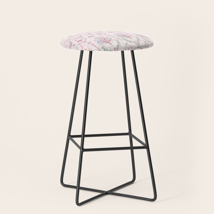 French wallpaper, birds and floral swags Stool Gallery Image 1