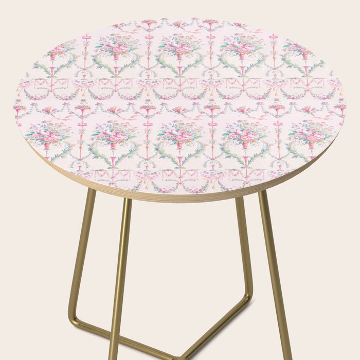 French wallpaper, birds and floral swags Side Table Gallery Image 2