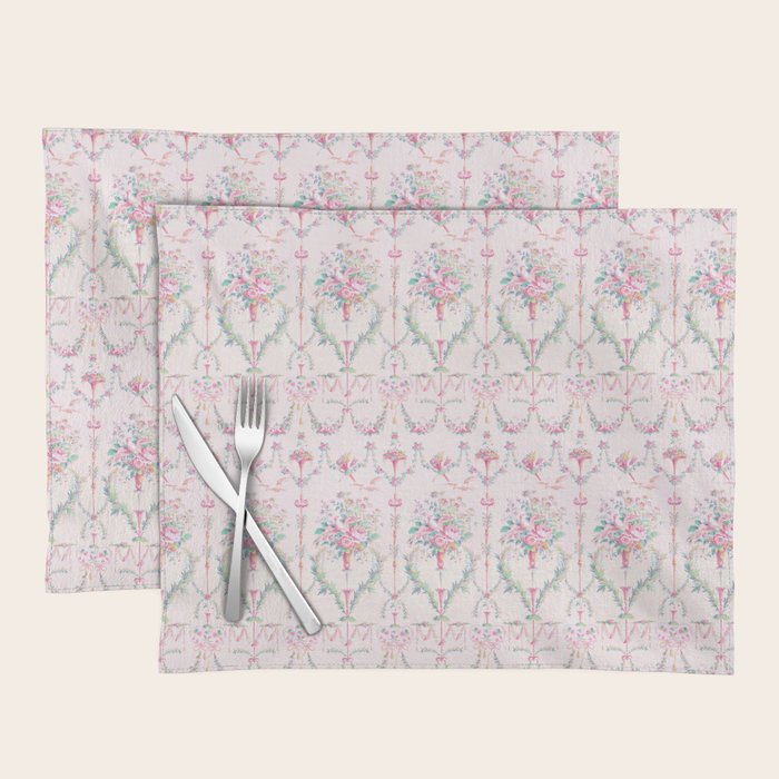 French wallpaper, birds and floral swags Placemat Gallery Image 1