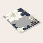 Floral Garden, White, Navy, Grey Notebook Gallery Image 2