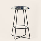 Floral Garden, White, Navy, Grey Stool Gallery Image 1