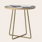 Floral Garden, White, Navy, Grey Side Table Gallery Image 1