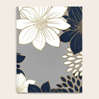 Floral Garden, White, Navy, Grey Notebook Gallery Image 4