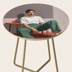 Dolce Far Niente, The sweetness of doing nothing, man sitting idle living in the moment, slow living calm peace of mind, positivity mindset slow down Side Table Gallery Image 2