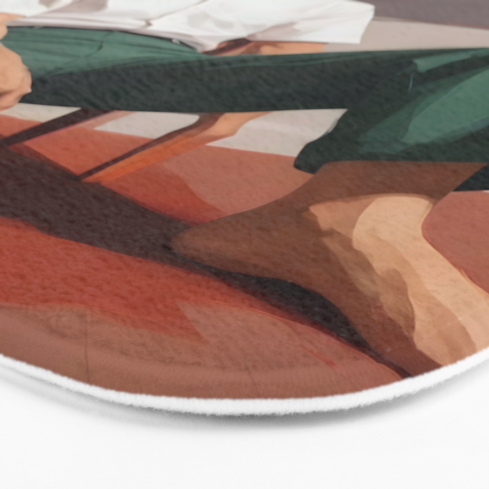 Dolce Far Niente, The sweetness of doing nothing, man sitting idle living in the moment, slow living calm peace of mind, positivity mindset slow down Bath Mat Gallery Image 3