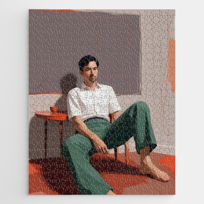 Dolce Far Niente, The sweetness of doing nothing, man sitting idle living in the moment, slow living calm peace of mind, positivity mindset slow down Jigsaw Puzzle Gallery Image 1