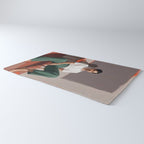 Dolce Far Niente, The sweetness of doing nothing, man sitting idle living in the moment, slow living calm peace of mind, positivity mindset slow down Rug Gallery Image 3