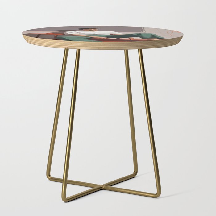 Dolce Far Niente, The sweetness of doing nothing, man sitting idle living in the moment, slow living calm peace of mind, positivity mindset slow down Side Table Gallery Image 1
