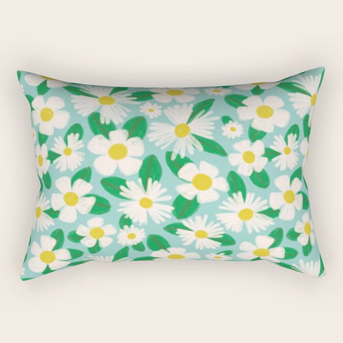 Big Bloom Floral - green Rectangular Pillow Gallery Image 2
