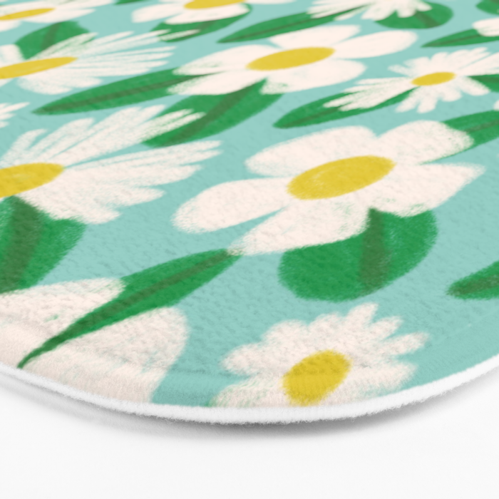 Big Bloom Floral - green Bath Mat Gallery Image 3