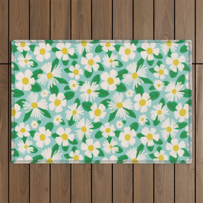 Big Bloom Floral - green Outdoor Rug Gallery Image 1