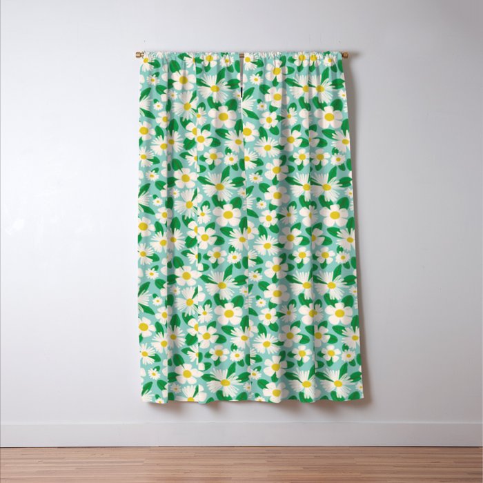 Big Bloom Floral - green Window Curtain Gallery Image 3