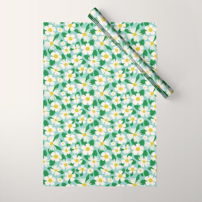 Big Bloom Floral - green Wrapping Paper Gallery Image 1