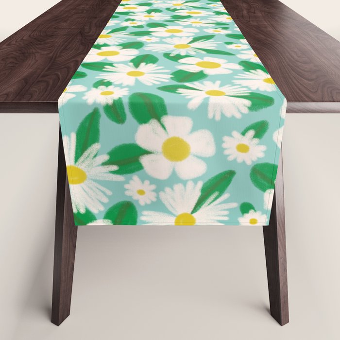 Big Bloom Floral - green Table Runner Gallery Image 1