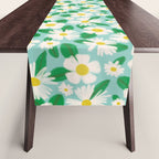 Big Bloom Floral - green Table Runner Gallery Image 1