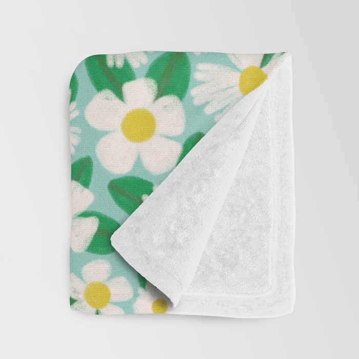 Big Bloom Floral - green Throw Blanket Gallery Image 3