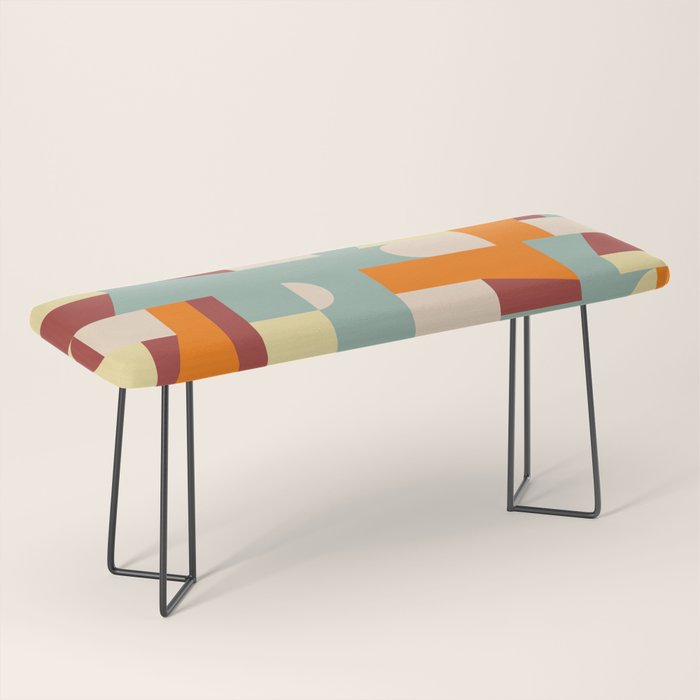 Crisp Air and Warmth - Abstract Geometric Art Bench Gallery Image 1