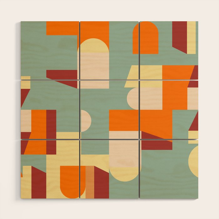 Crisp Air and Warmth - Abstract Geometric Art Wood Wall Art Gallery Image 1