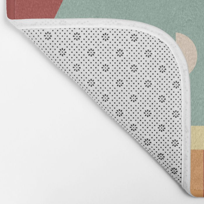 Crisp Air and Warmth - Abstract Geometric Art Bath Mat Gallery Image 2
