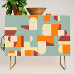 Crisp Air and Warmth - Abstract Geometric Art Credenza Gallery Image 1
