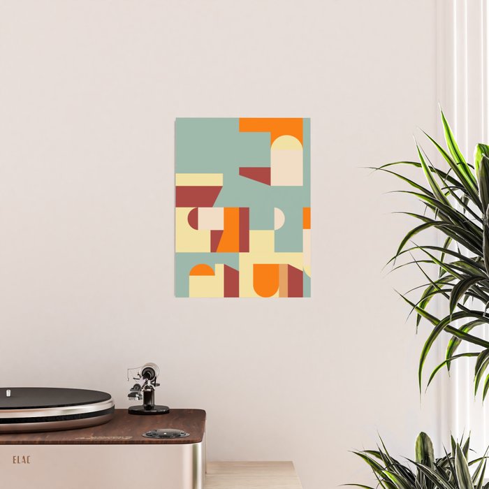 Crisp Air and Warmth - Abstract Geometric Art Poster Gallery Image 2